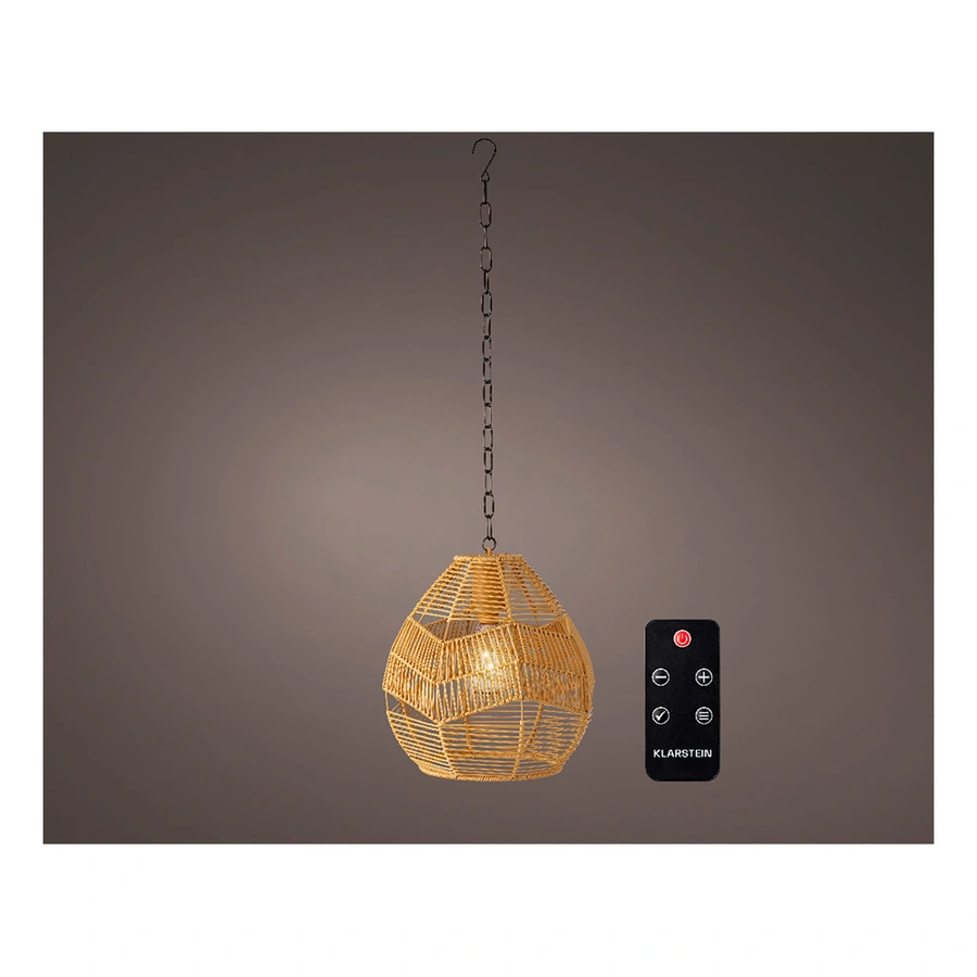 LED Hanglamp Wicker Bruin - 29,5x33,5 cm - afbeelding 2